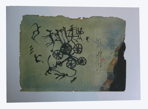 Watercolor painting:  Petroglyph, ref. PAI-08-01-029