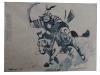 Watercolor painting:  Ancient warrior, ref. PAI-08-01-012