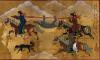 Traditional painting:  Hunters returning, ref. PAI-08-02-014