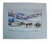 Watercolor painting:  Winter camping, ref. PAI-08-01-036