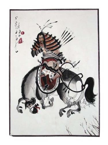Traditional painting:  Warrior, ref. PAI-08-02-005