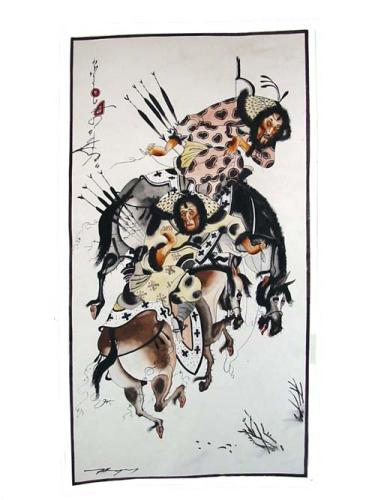 Traditional painting:  Warriors, ref. PAI-08-02-006