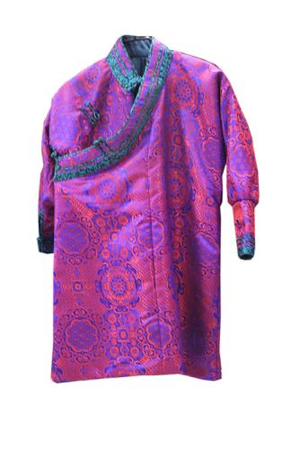 Silk deel for children, with mongol patterns. ref. GAR-18-00-005