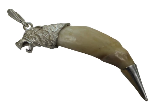 A traditional mongol pendant, wolf fang