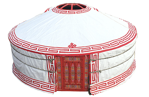 habitation traditionnelle mongole avec mur à 5 sections